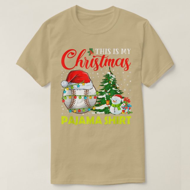 Das ist mein Weihnachts-Pajama-Baseball-Weihnachts T-Shirt (Design vorne)