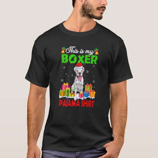 Das ist mein Weihnachts-Pajama-Boxer-Hund T-Shirt (Vorderseite)