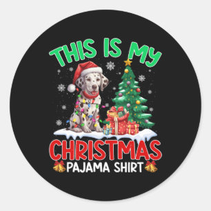 Das ist mein Weihnachts-Pajama-Dalmatiner-Liebhabe Runder Aufkleber