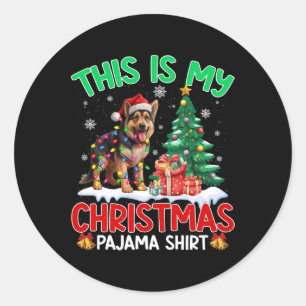Das ist mein Weihnachts-Pajama-Deutscher Schäferhu Runder Aufkleber