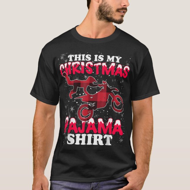 Das ist mein Weihnachts Pajama Dirt Bike Funny Mot T-Shirt (Vorderseite)