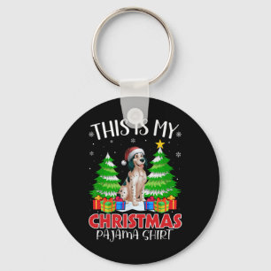 Das ist mein Weihnachts Pajama Englisch Setter Dog Schlüsselanhänger