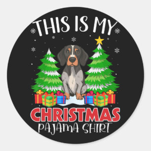 Das ist mein Weihnachts Pajama English Pointer Dog Runder Aufkleber