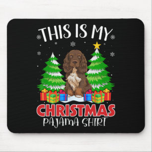 Das ist mein Weihnachts Pajama Field Spanier Hund Mousepad