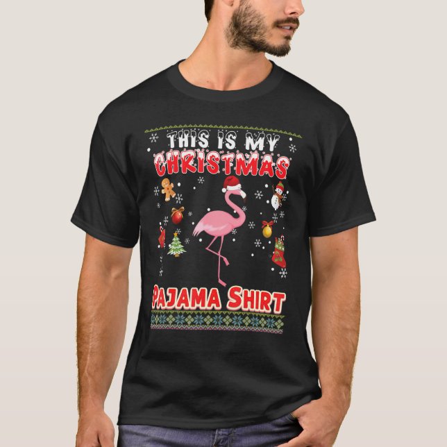 Das ist mein Weihnachts Pajama Flamingo Ugly Sweat T-Shirt (Vorderseite)