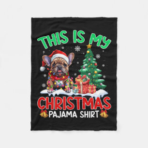 Das ist mein Weihnachts-Pajama-Französisch-Bulldog Fleecedecke