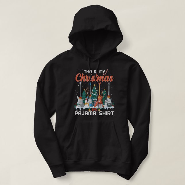 Das ist mein Weihnachts Pajama Funny Guitar Xmas M Hoodie (Design vorne)