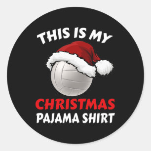 Das ist mein Weihnachts Pajama Funny Volleyball Xm Runder Aufkleber