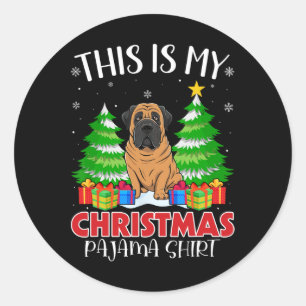 Das ist mein Weihnachts Pajama Mastiff Dog Xmas Pj Runder Aufkleber