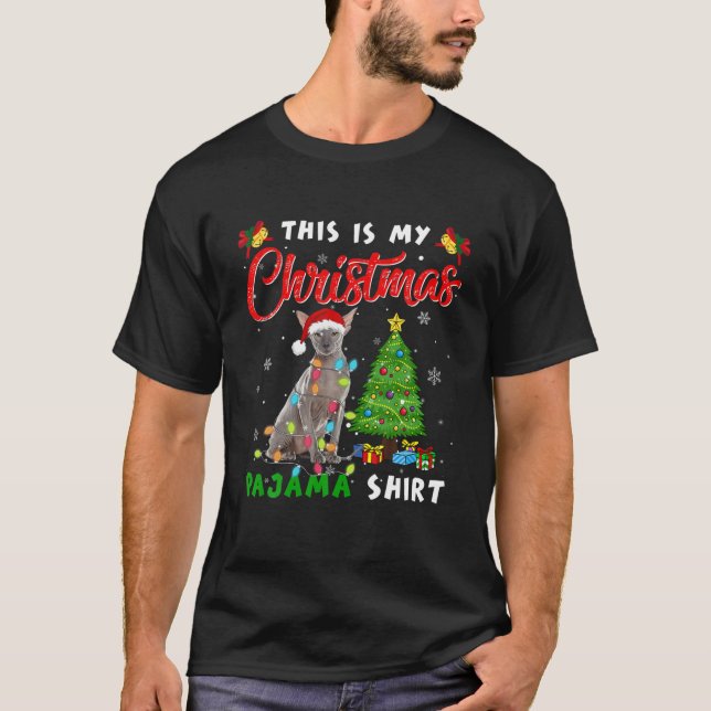 Das ist mein Weihnachts-Pajama Peterbald Lover T-Shirt (Vorderseite)