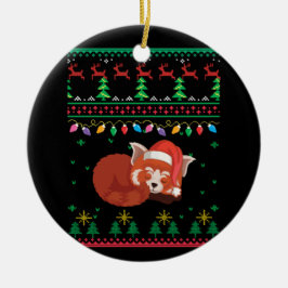 Das ist mein Weihnachts Pajama Red Panda Ugly Swea Keramik Ornament