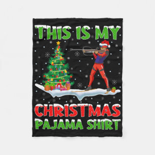 Das ist mein Weihnachts-Pajama-Shirt Biathlon Chri Fleecedecke