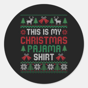 Das ist mein Weihnachts Pajama Shirt Funny Xmas Pj Runder Aufkleber