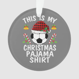 Das ist mein Weihnachts-Pajama-Shirt-Fußball Santa Ornament