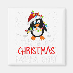 Das ist mein Weihnachts-Pajama-Shirt Pinguine Sant Magnet