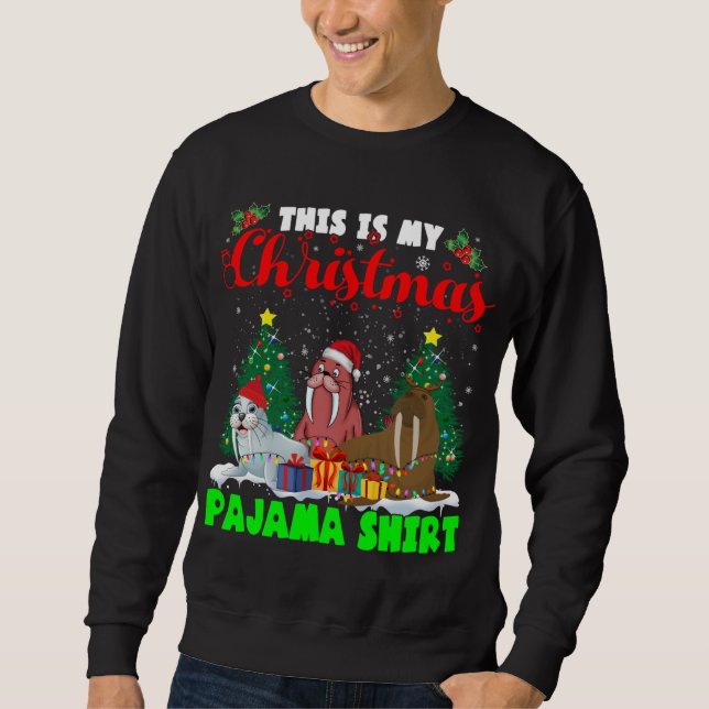 Das ist mein Weihnachts-Pajama-Shirt Santa ELF Rei Sweatshirt (Vorderseite)