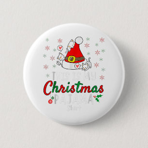 Das ist mein Weihnachts-Pajama-Shirt Xmas Cats San Button