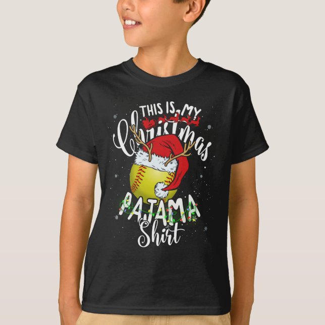 Das ist mein Weihnachts-Pajama-Softball T-Shirt (Vorderseite)