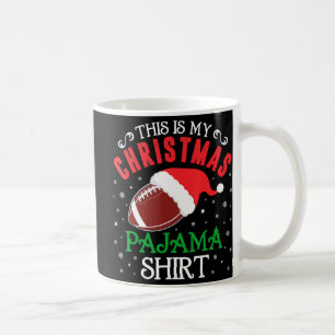 Das ist mein Weihnachts-Pajama-Spaß Santa Football Kaffeetasse