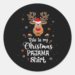 Das ist mein Weihnachts-Pajama-Spaß-Weihnachtsbaum Runder Aufkleber