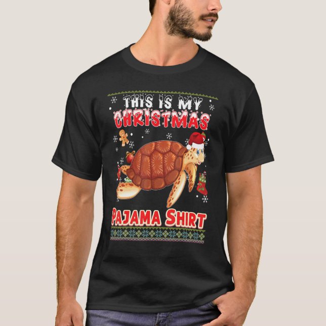 Das ist mein Weihnachts-Pajama Turtle Ugly Sweater T-Shirt (Vorderseite)