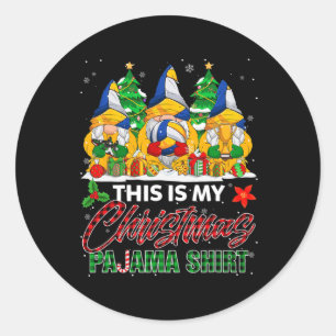 Das ist mein Weihnachts-Pajama-Volleyball-Ball Runder Aufkleber