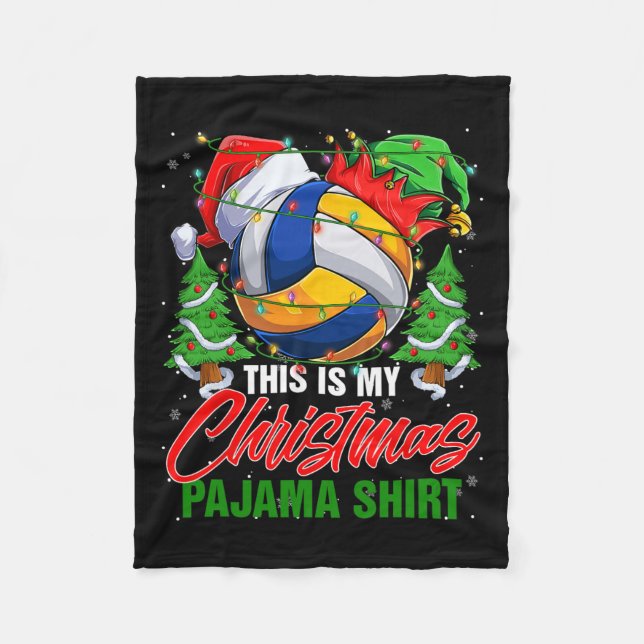 Das ist mein Weihnachts-Pajama-Volleyball-Ball San Fleecedecke (Vorderseite)