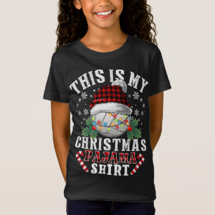 Das ist mein Weihnachts-Pajama-Volleyball Santa T-Shirt