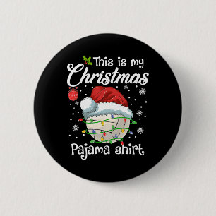 Das ist mein Weihnachts-Pajama-Volleyball-Sport-We Button