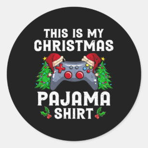 Das ist mein Weihnachts-Pajama-Weihnachtsmannmütze Runder Aufkleber