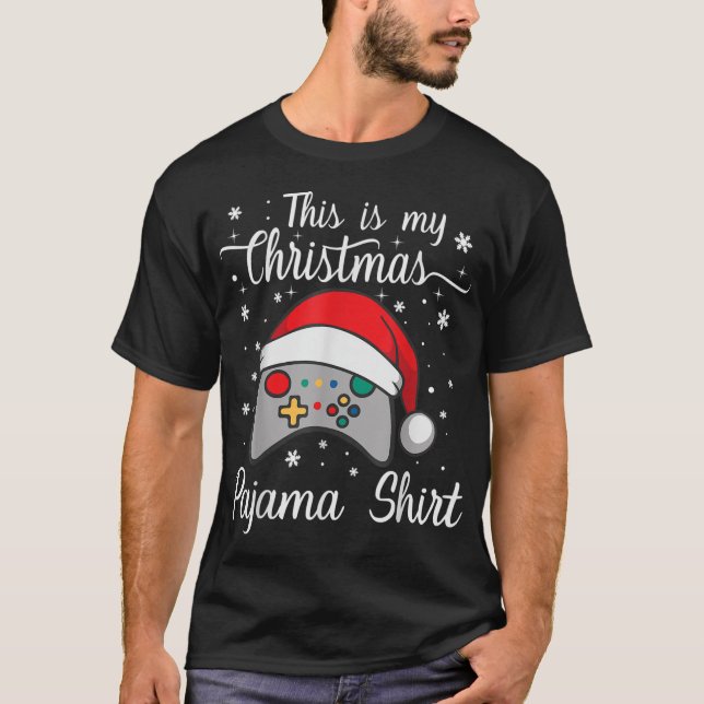 Das ist mein Weihnachts-Pajama-Weihnachtsmannmütze T-Shirt (Vorderseite)