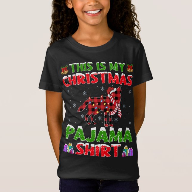 Das ist mein Weihnachts-Pajama Wolf T-Shirt (Vorderseite)