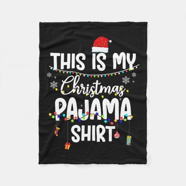 Das ist mein Weihnachts Pajama Xmas String Lights  Fleecedecke (Vorderseite)