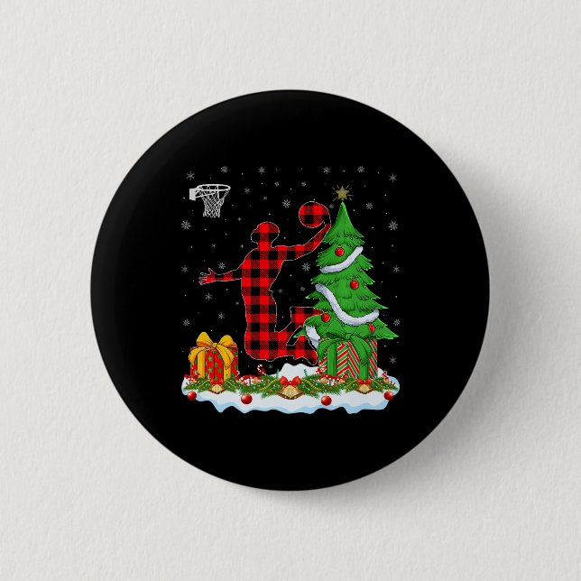 Das ist mein Weihnachts Pajamas Basketball Player  Button (Vorderseite)