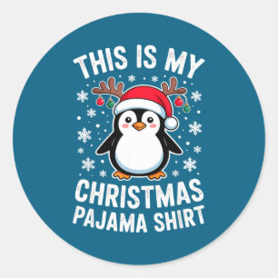 Das ist mein Weihnachts-Pinguin-Pyjama Runder Aufkleber