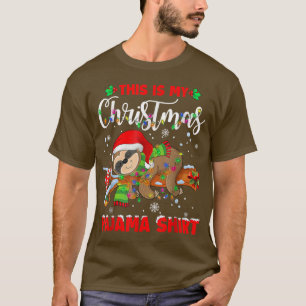 Das ist mein Weihnachts-Pyjama Lustiger Faultier-L T-Shirt