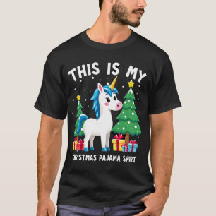 Das ist mein Weihnachts-Pyjama-Shirt Einhorn Xmas  T-Shirt