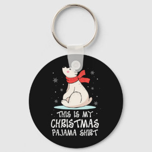 Das ist mein Weihnachts-Pyjama-Shirt Eisbär Lustig Schlüsselanhänger