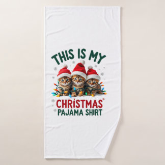 Das ist mein Weihnachts-Pyjama-Shirt Katzenliebhab Badehandtuch