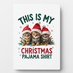 Das ist mein Weihnachts-Pyjama-Shirt Katzenliebhab Fotoplatte