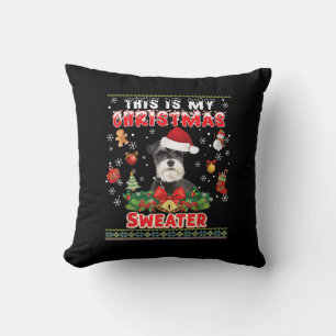 Das ist mein Weihnachts-Sweater Schnauzer-Hund Ugl Kissen