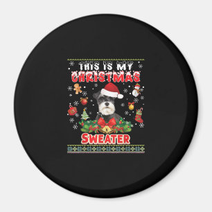 Das ist mein Weihnachts-Sweater Schnauzer-Hund Ugl Magnet