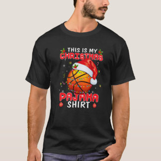 Das ist mein Weihnachtsbasketball Pajama für Jungs T-Shirt