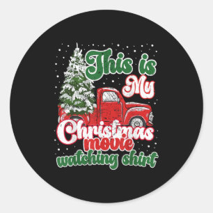 Das ist mein Weihnachtsfilm-Beobachtungs-Shirt Rot Runder Aufkleber