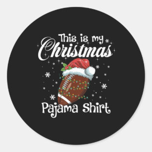 Das ist mein Weihnachtsfußball-Pajama für Jungs Mä Runder Aufkleber
