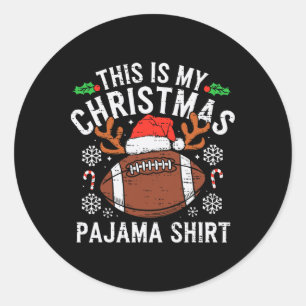Das ist mein Weihnachtsfußball Pajama Shirt Sport  Runder Aufkleber