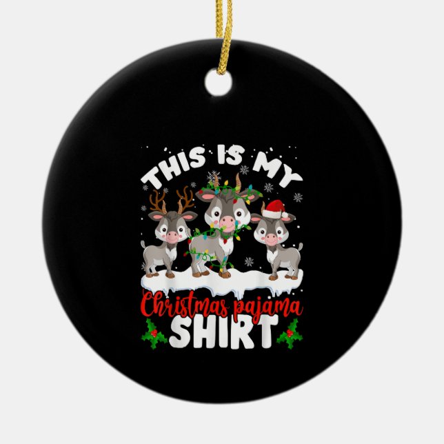 Das ist mein Weihnachtsgeschenk für Pajama Santa G Keramik Ornament (Vorne)