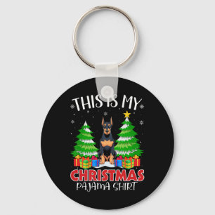 Das ist mein Weihnachtspajama Doberman Pinscher Do Schlüsselanhänger