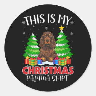 Das ist mein Weihnachtspajama Er Spaniel Dog Xmas Runder Aufkleber