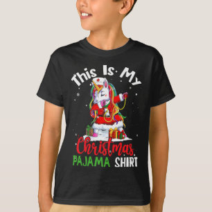Das ist mein Weihnachtspajama Funny Santa Unicorn  T-Shirt